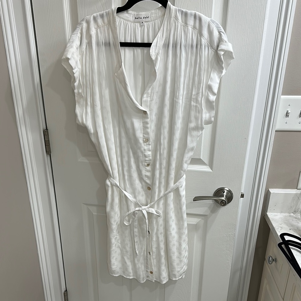White Button-Up Bella Dahl Dress with Tie Waist